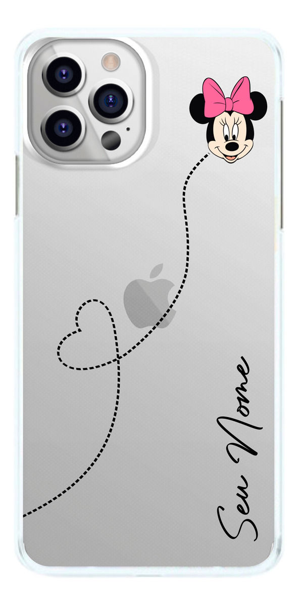 Capinha Minnie Pontilhado com Nome Capa de Celular