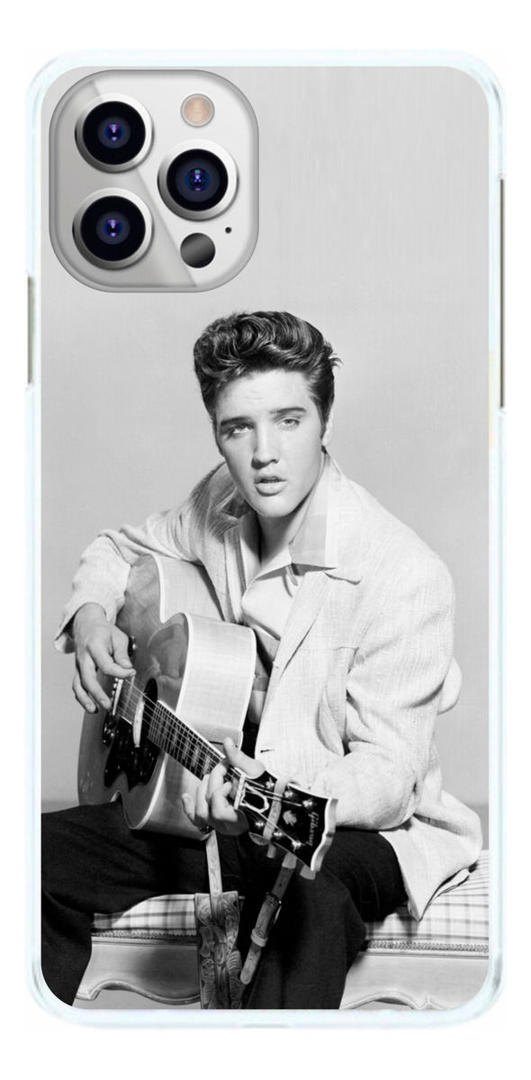 Capinha Elvis Presley Preto e Branco Violão Capa de Celular