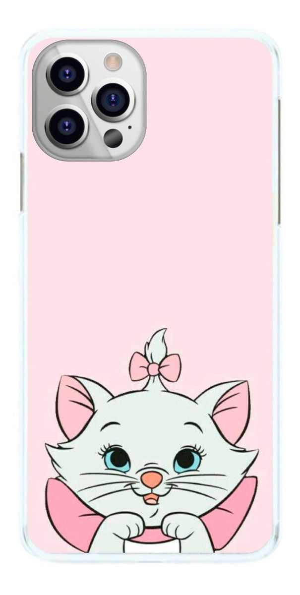 Capinha Gatinha Marie Fundo Rosa Capa de Celular