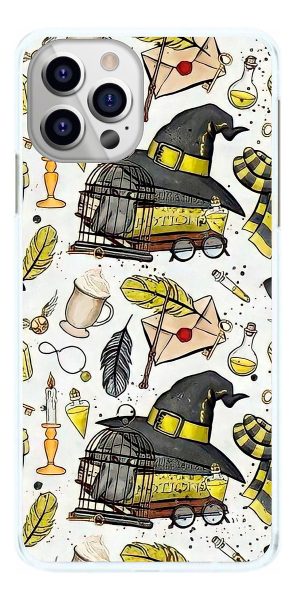 Capinha HP Lufa-Lufa Amarela Escola de Magia Capa de Celular