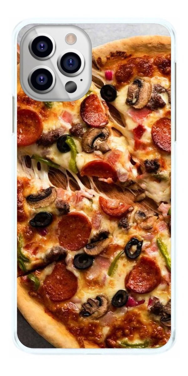 Capinha Pizza Pedaço Azeitonas Tomate Capa de Celular