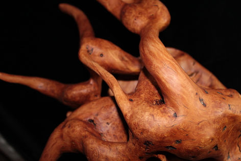 Medusa- Holzskulptur von Christina Friedli