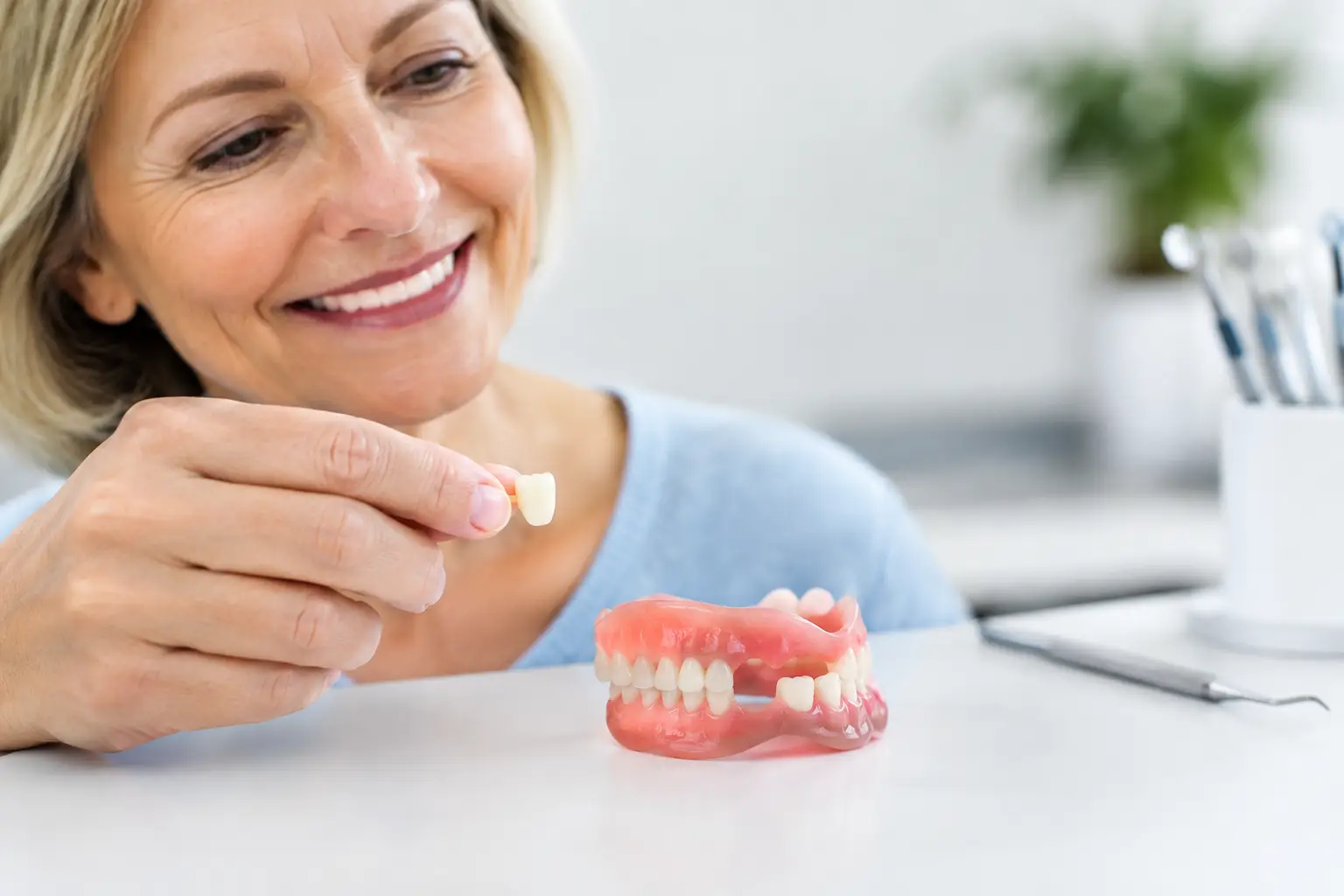 How to Replace a Missing Denture Tooth Safely
