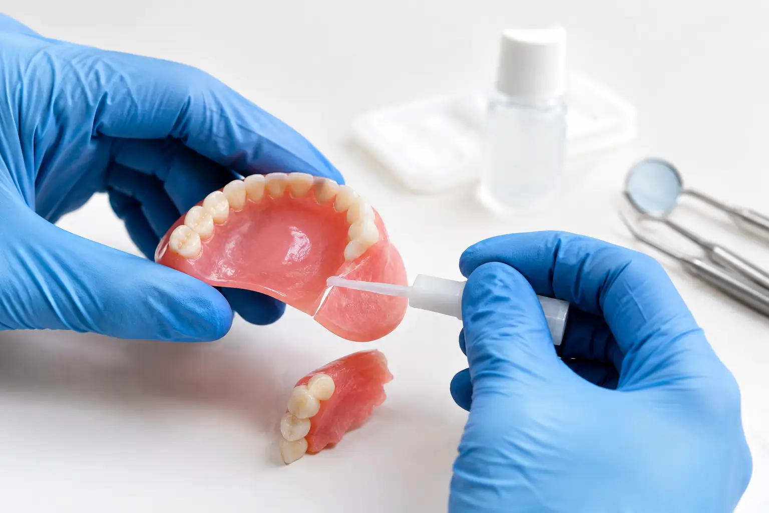 Denture Base Crack Repair for Broken Dentures