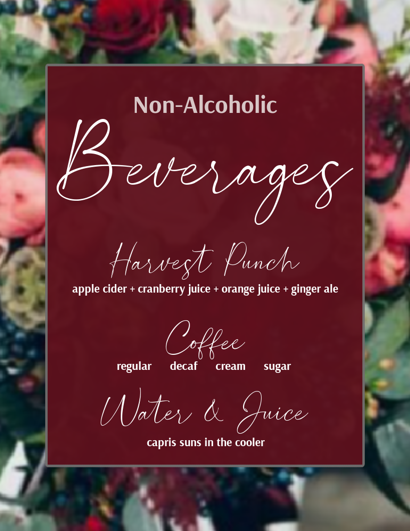 Non-Alcoholic Beverages sign Dukas & Southland