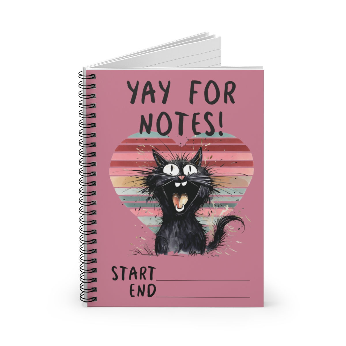 Yay for Notes! Cat | Ruled Line Spiral Notebook