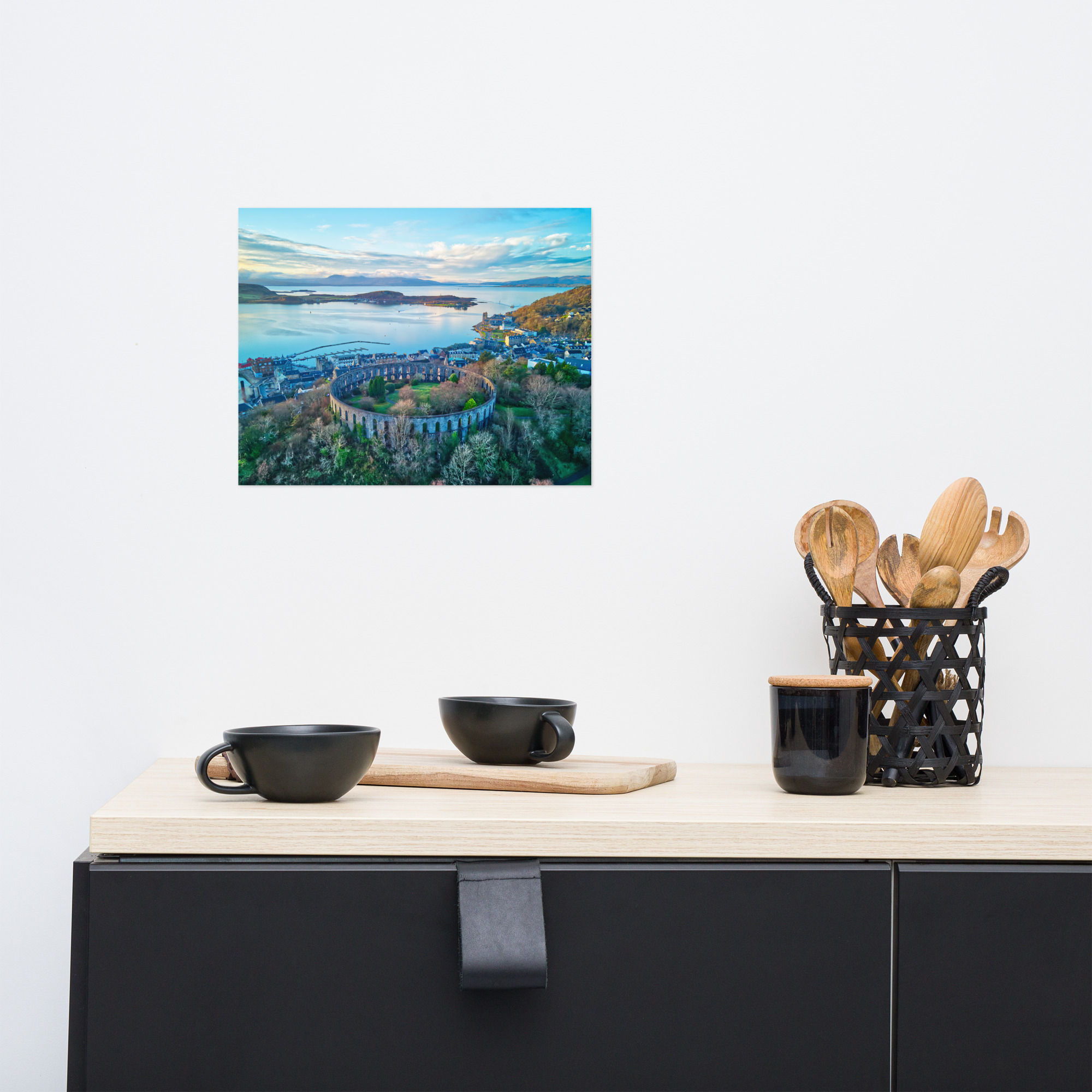 Photo paper poster - OBA0023 Oban Bay, McCaigs Tower, town centre, Kerrera