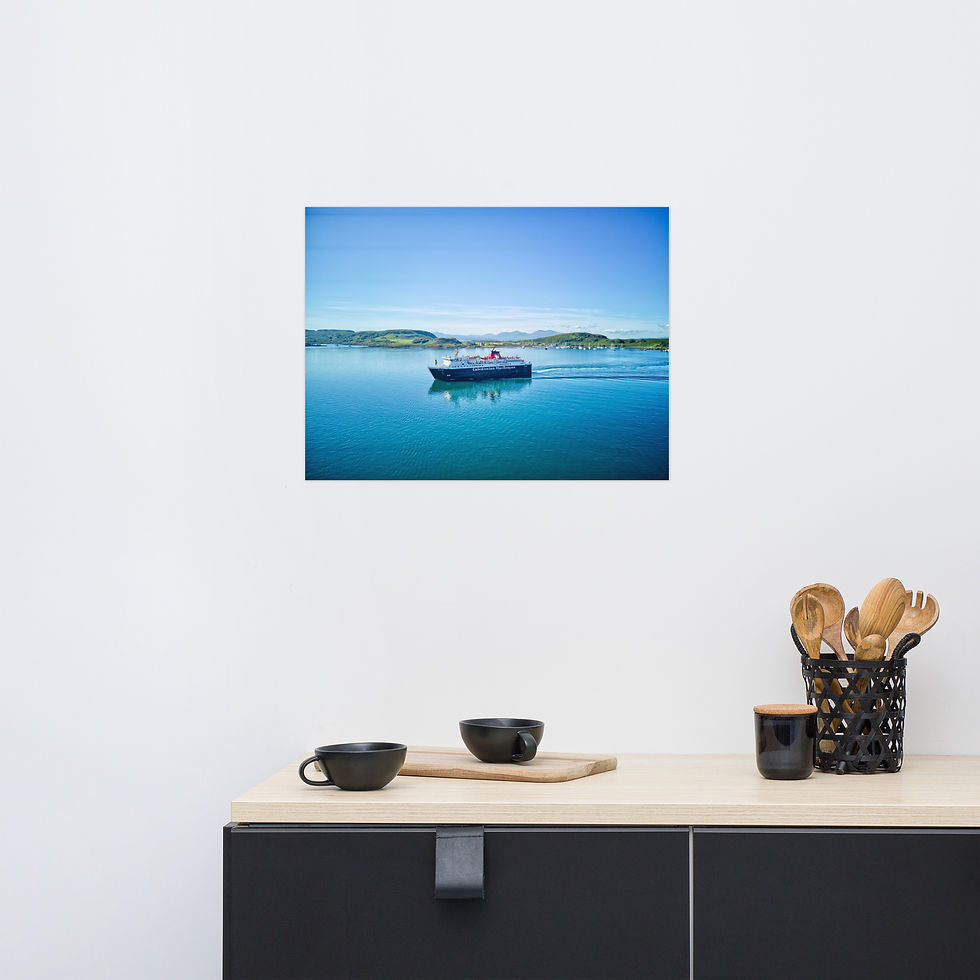 Thumbnail: Photo paper poster - OBA0044 Ferry in Oban bay looking onto Kerrera & Mull