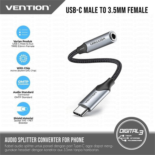 VENTION Audio Splitter Type-C Male to AUX Female TRRS