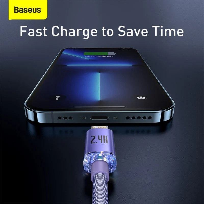 Thumbnail: Baseus Crystal Shine Series Cable Data USB-A to Lightning 2.4A Fast Charging