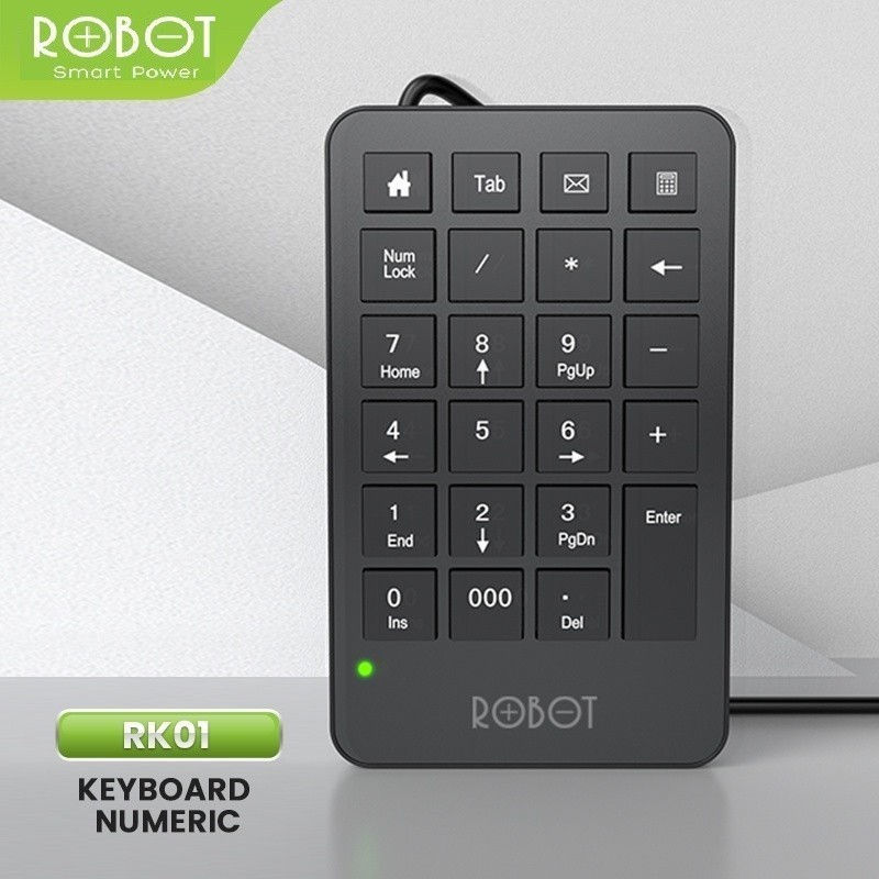 Thumbnail: ROBOT RK01 Wired Numeric Keypad Portable Multimedia Numeric Keyboard Keyboard