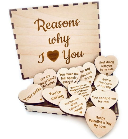 Personalised Wooden Box with Hearts