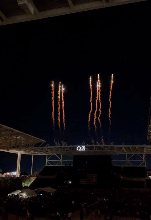 76 Pro Line ITALIA fireworks at Q2 Stadium