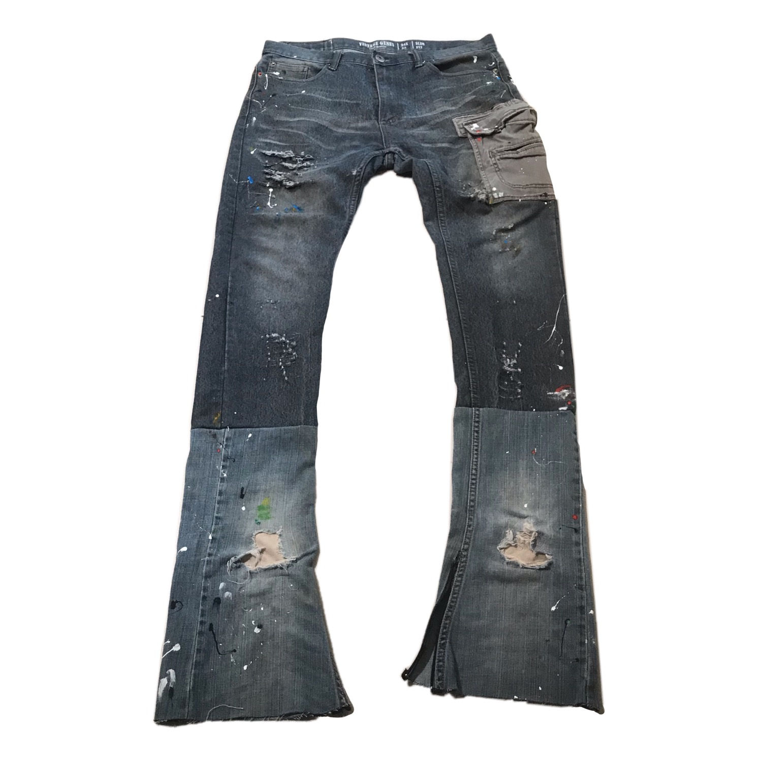 TNB cargo denims with zippers (sz:34)