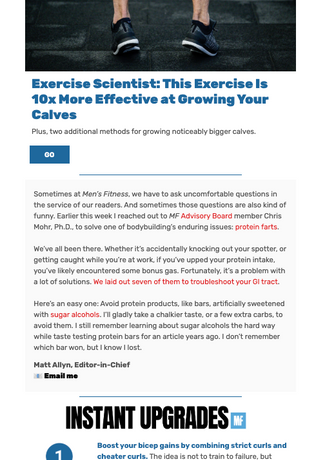 Weekly Men's Fitness newsletter