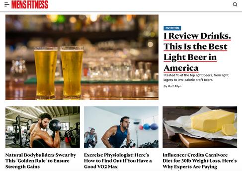 New Men's Fitness homepage