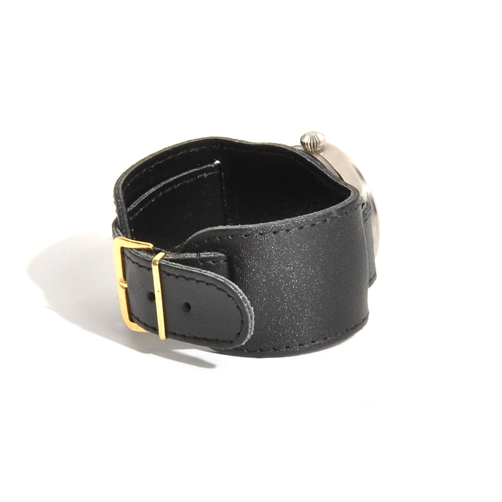 Thumbnail: MWC Black 1950s Pattern 20mm Leather Military Watch Strap