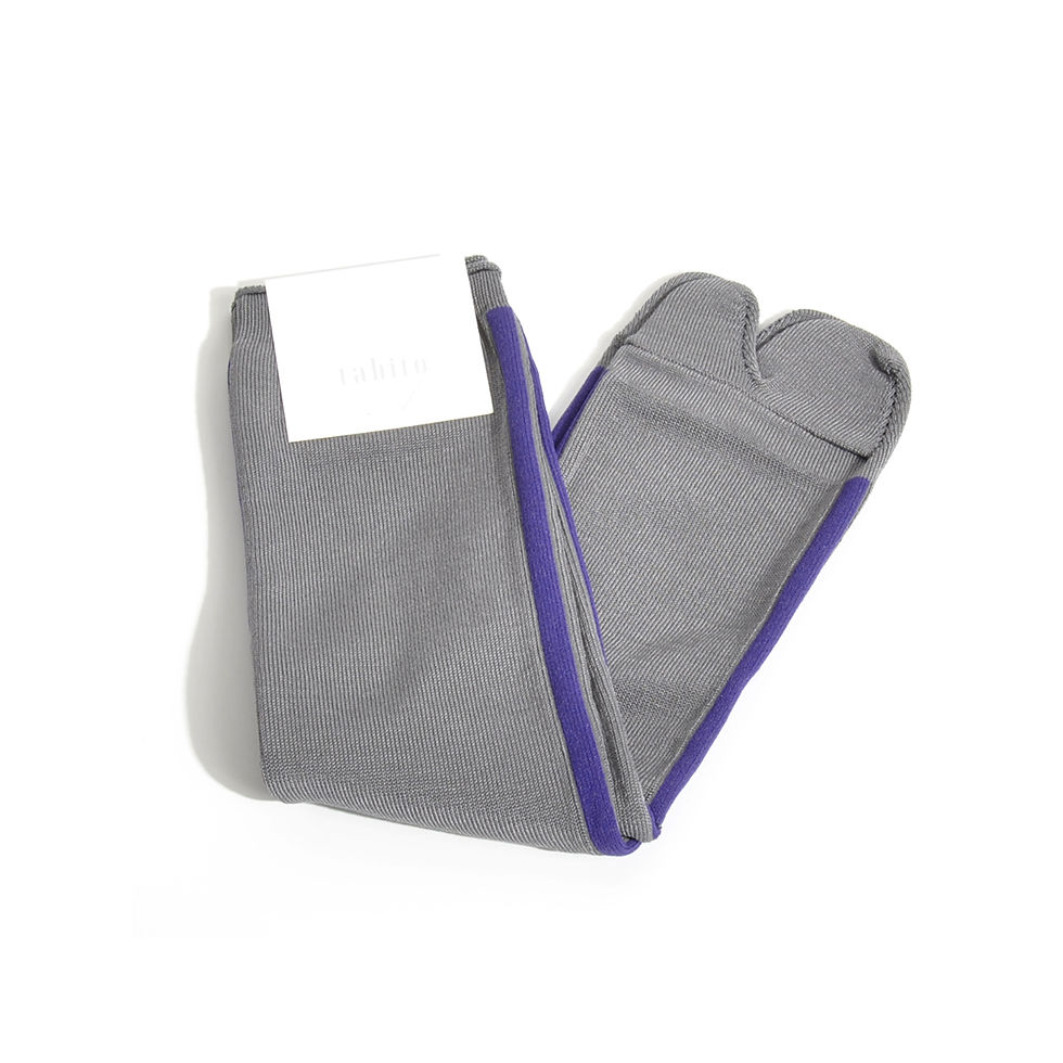 TABITO Tabi Line Socks Charcoal/Purple