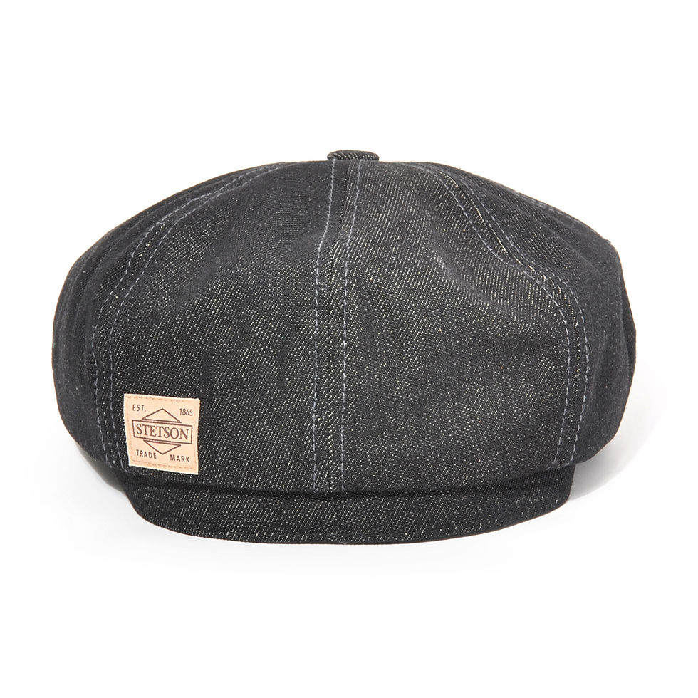 Thumbnail: STETSON Hatteras Robust Denim Flat Cap Black