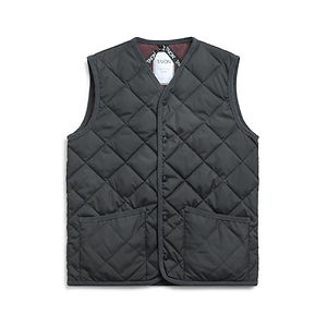 TAION Piping V Neck Down Vest Dk Charcoal