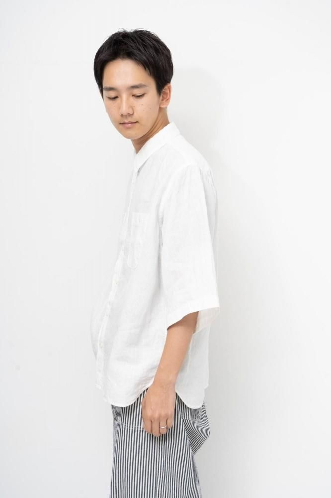 Thumbnail: ORDINARY FITS Linen Short Sleeve Work Shirts White