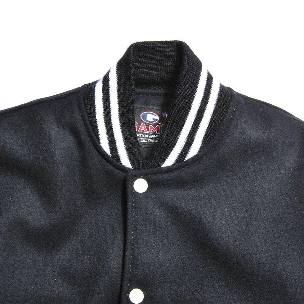 Thumbnail: GAME SPORTSWEAR Varsity Wool Leather Jacket Navy/White