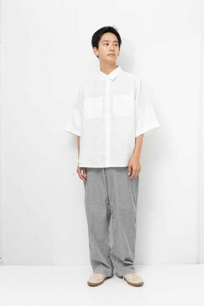 Thumbnail: ORDINARY FITS Linen Short Sleeve Work Shirts White