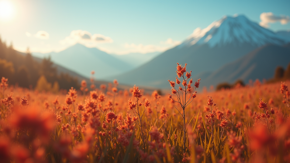 Close-up view of a captivating landscape with vibrant colors