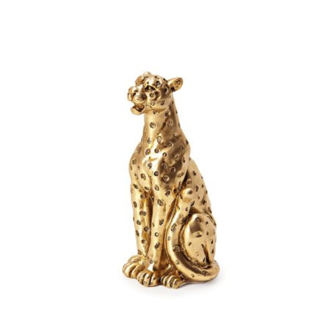 Escultura leopardo em polirresina