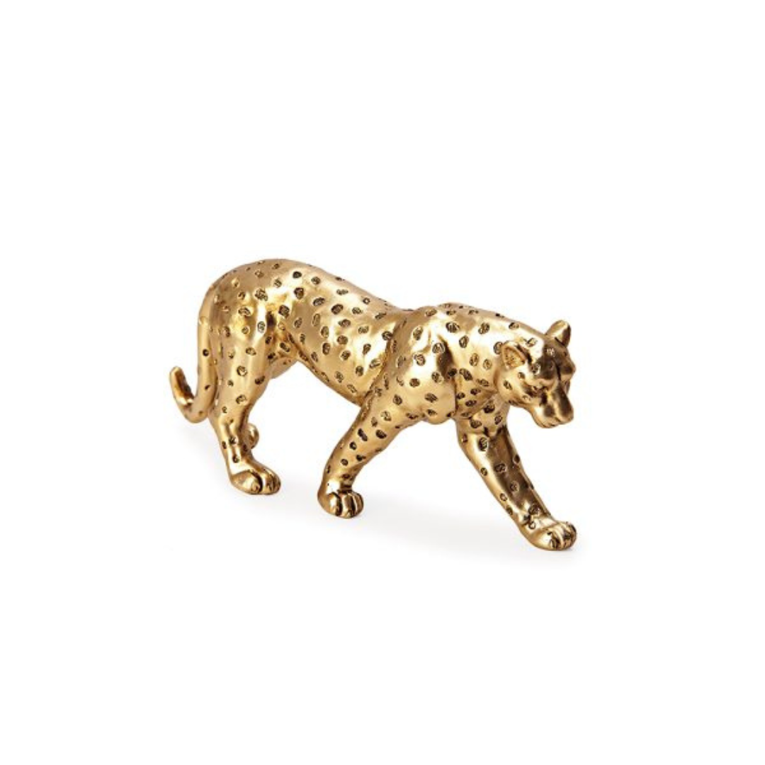 Escultura leopardo em polirresina