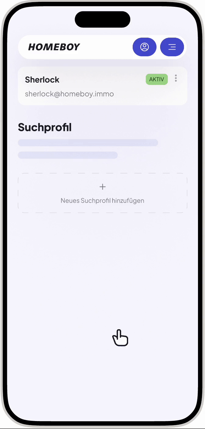 Homeboy Suchauftrag erstellen