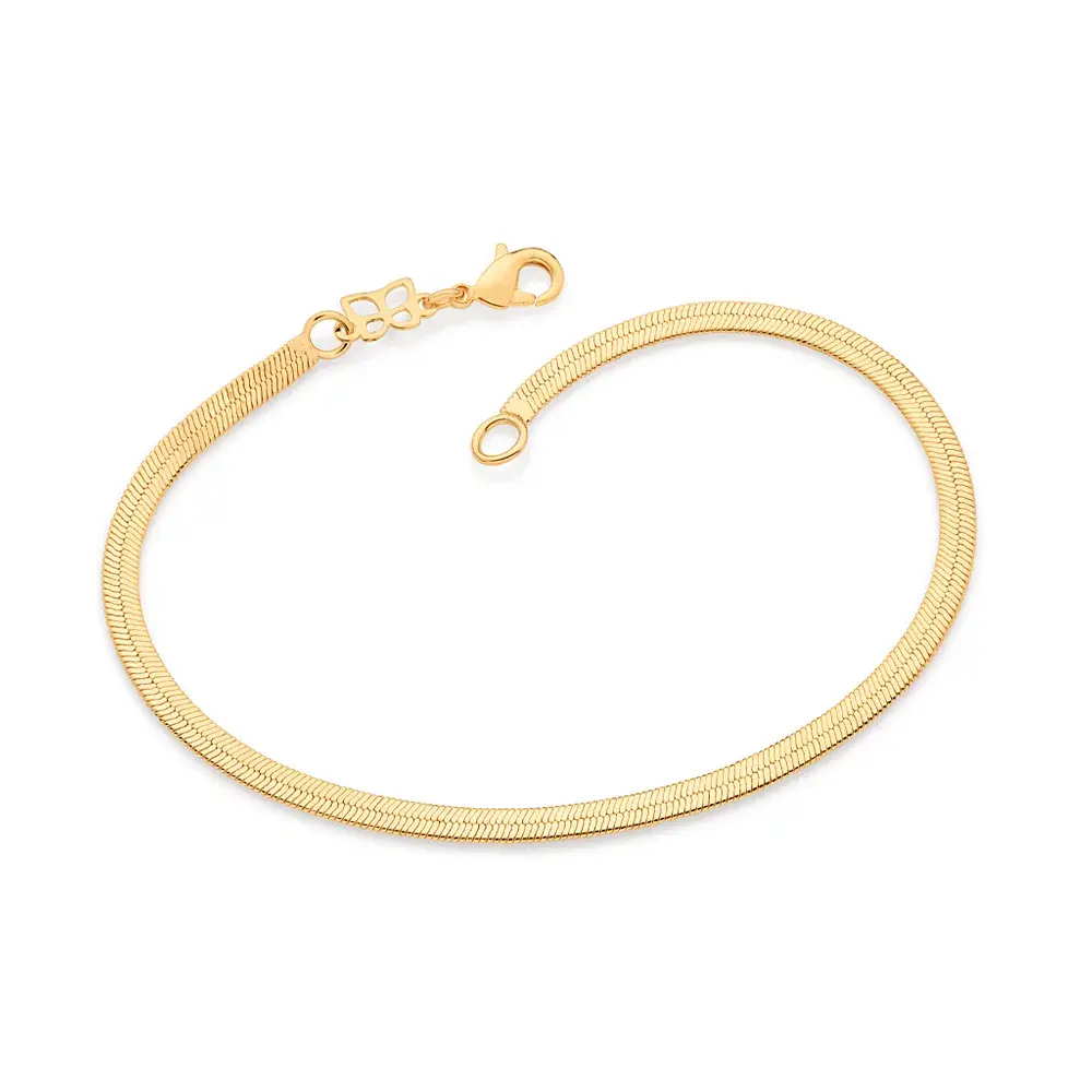 PULSEIRA RABO DE RATO BANHADA A OURO 18K 19 CM - 552031