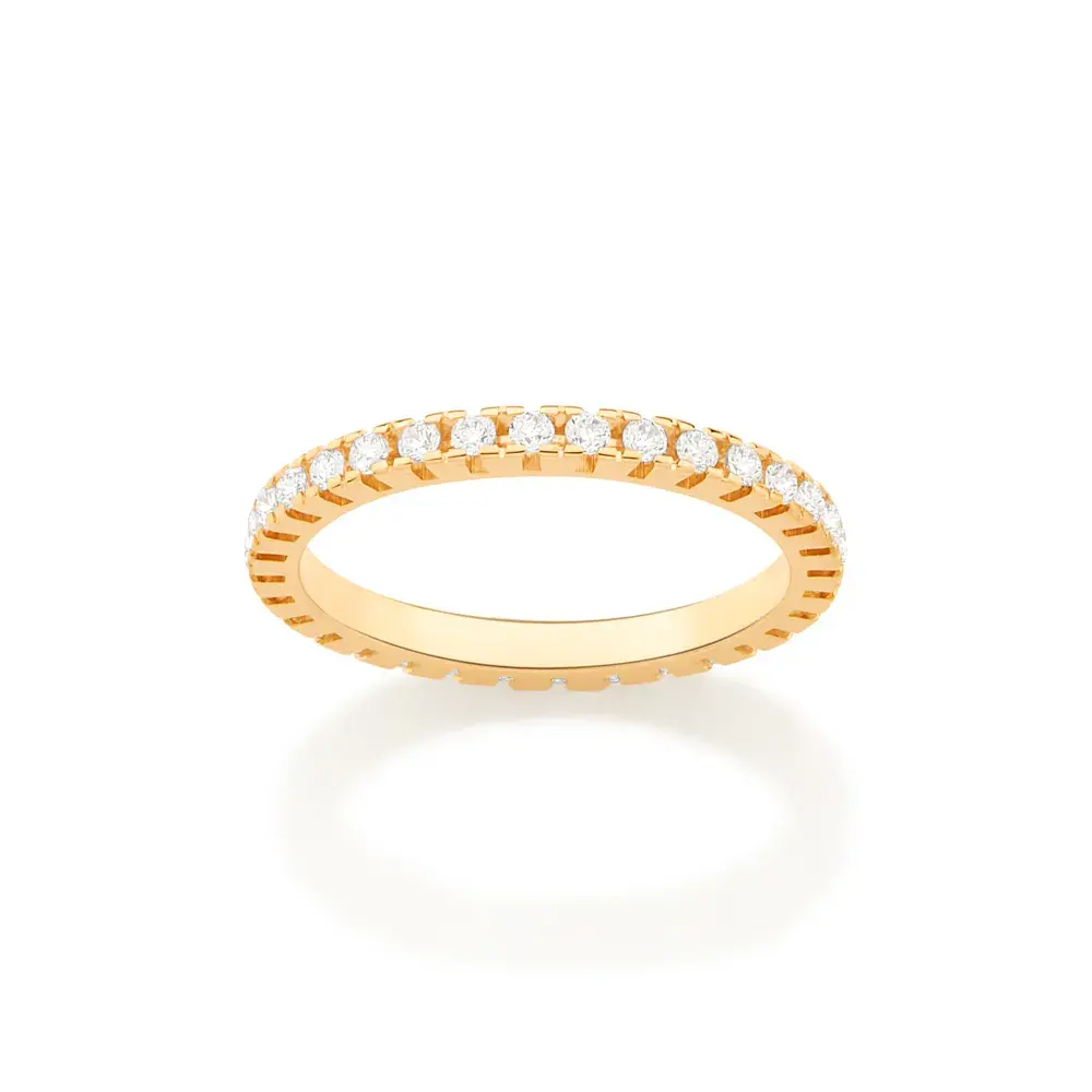 ALIANÇA APARADOR BANHADA A OURO 18K COM ZIRCÔNIAS 18 - 512966