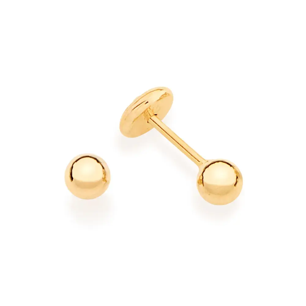 BRINCO ESFERA INFANTIL BANHADO A OURO 18K 520797
