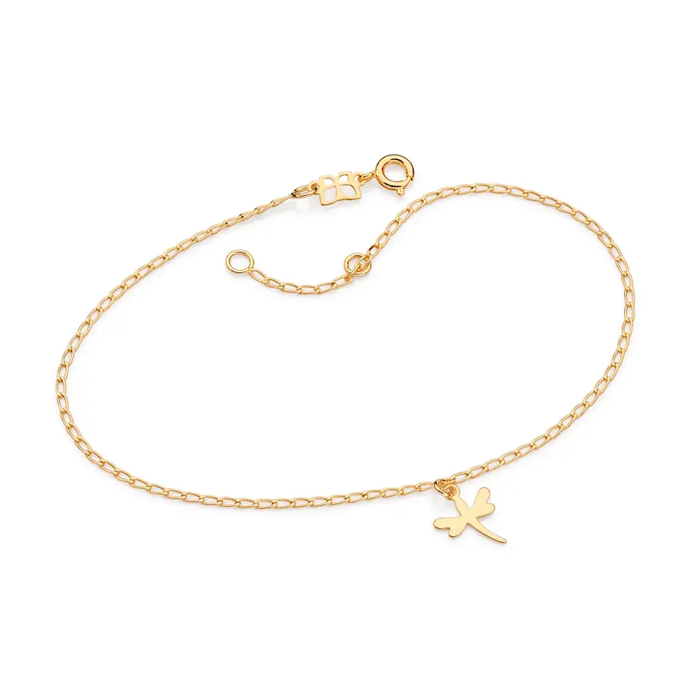 TORNOZELEIRA BANHADA A OURO 18K COM LIBÉLULA 5506102500