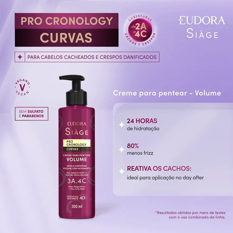Thumbnail: Eudora Creme para Pentear Volume Siàge Pro Cronology Curvas 300ml