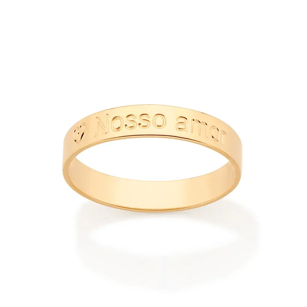 ALIANÇA NOSSO AMOR BANHADO A OURO 18K 513215