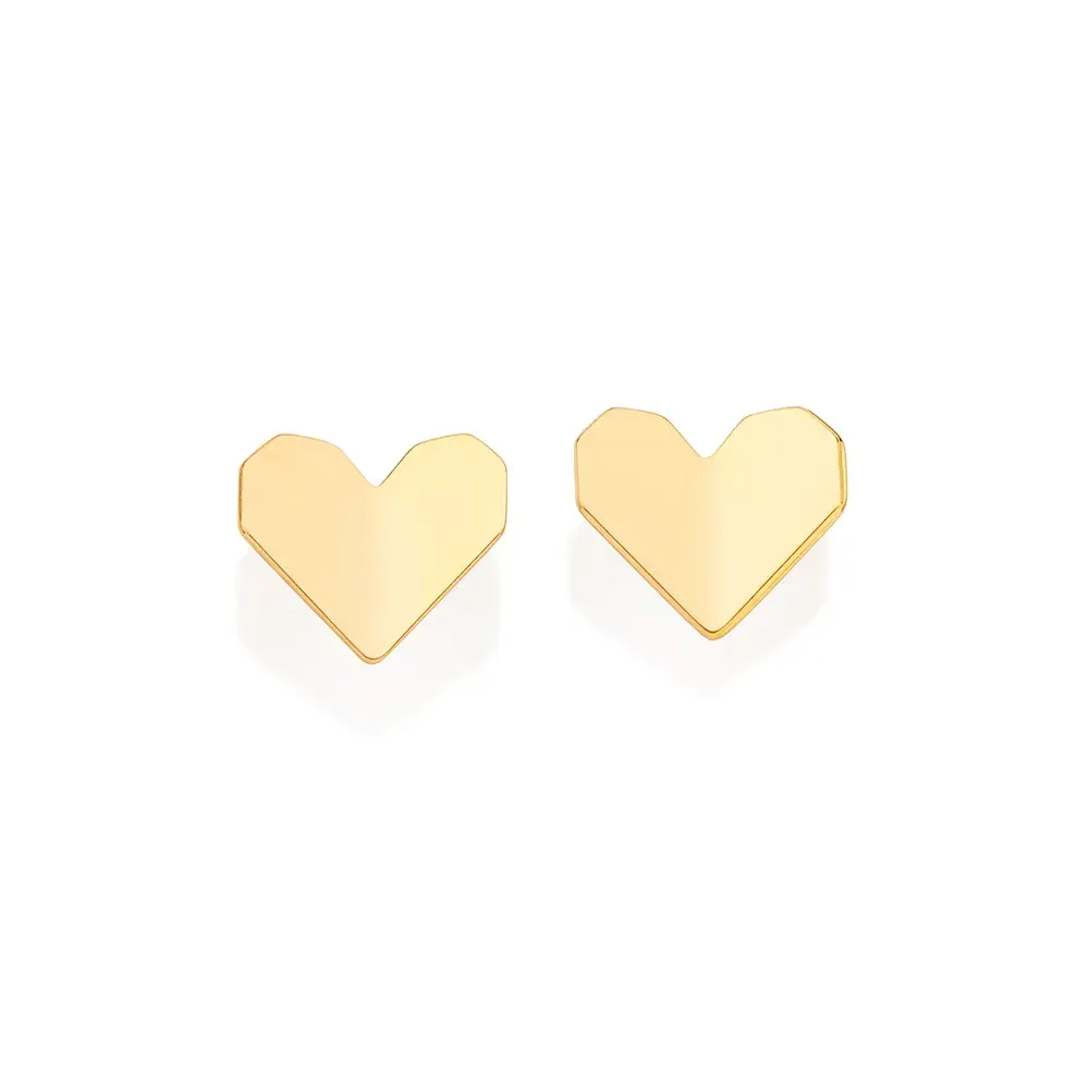 BRINCO CORAÇÃO ORIGAMI BANHADO A OURO 18K 527145
