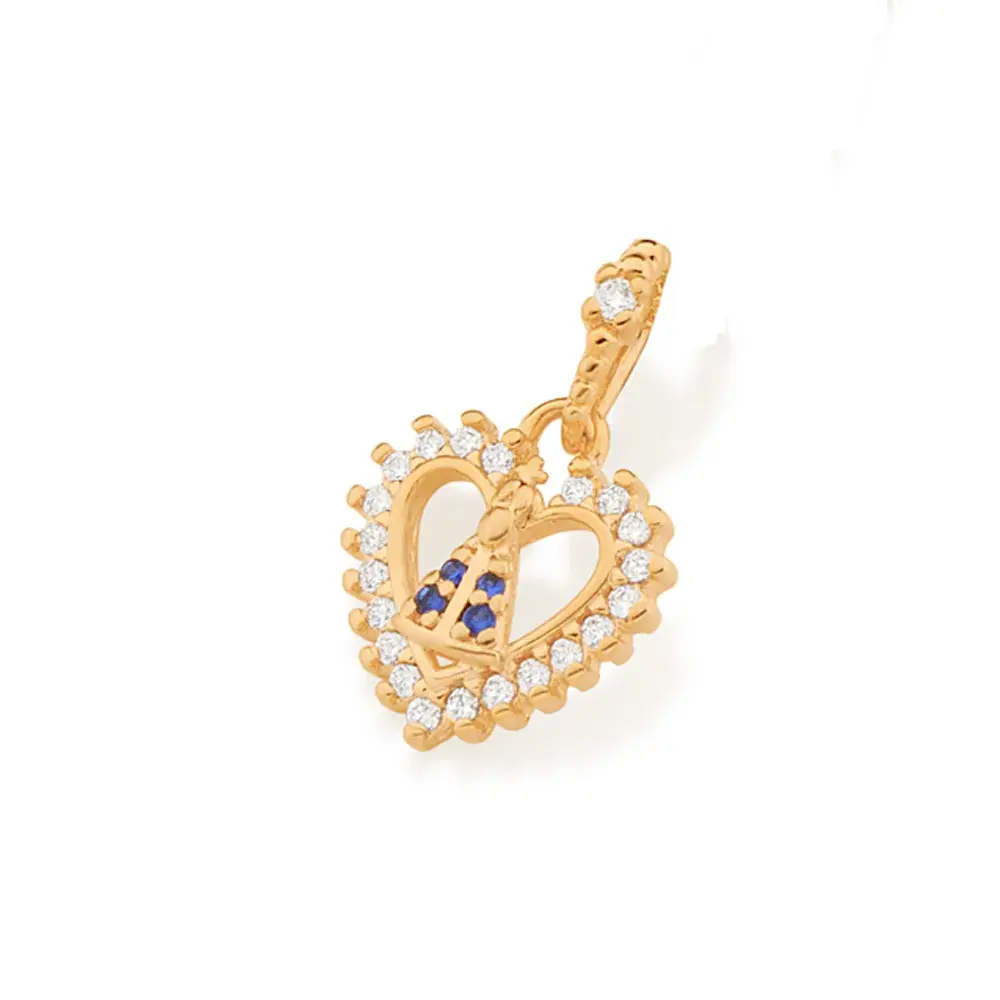 PINGENTE CORAÇÃO NOSSA SENHORA APARECIDA BANHADO A OURO 18K 542259000