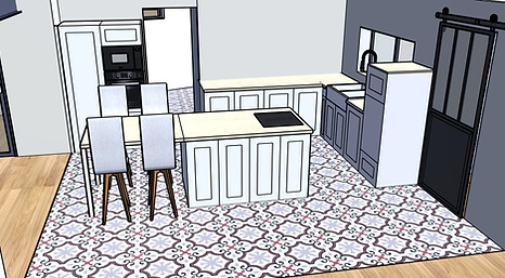 Plan 3D d'une cuisine