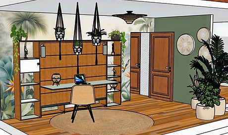 Plan 3D d'une chambre d'amis