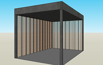 Pergola en bois et métal