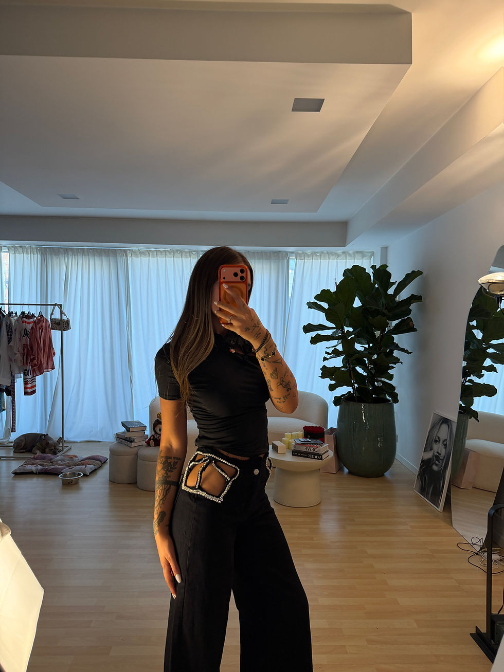Miniatura: Jeans cut out strass 