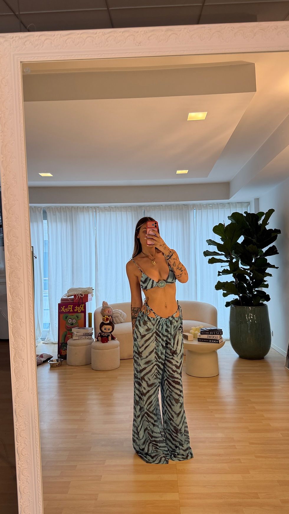 Miniatura: Coordinato SANTORINI bikini + pantalone  azzurro 