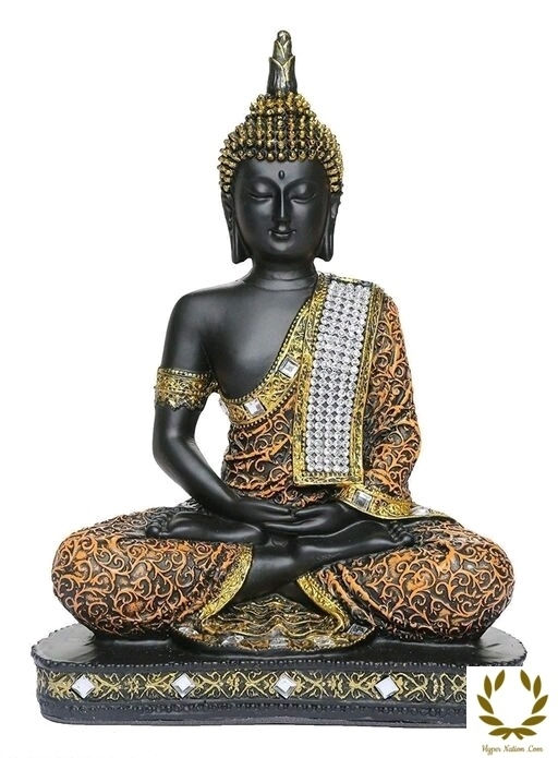 Thumbnail: pink city paradise Polyresin Antique Handcrafted Sitting Lord Buddha Idol Statue