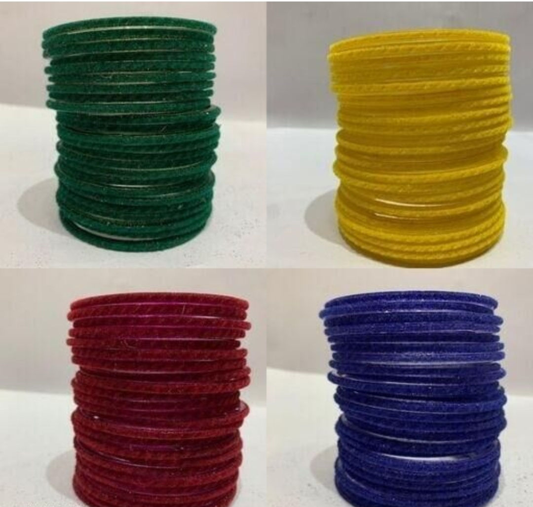 New raipuria fancy velvets Bangle combo of 4 different colours in one box( pack