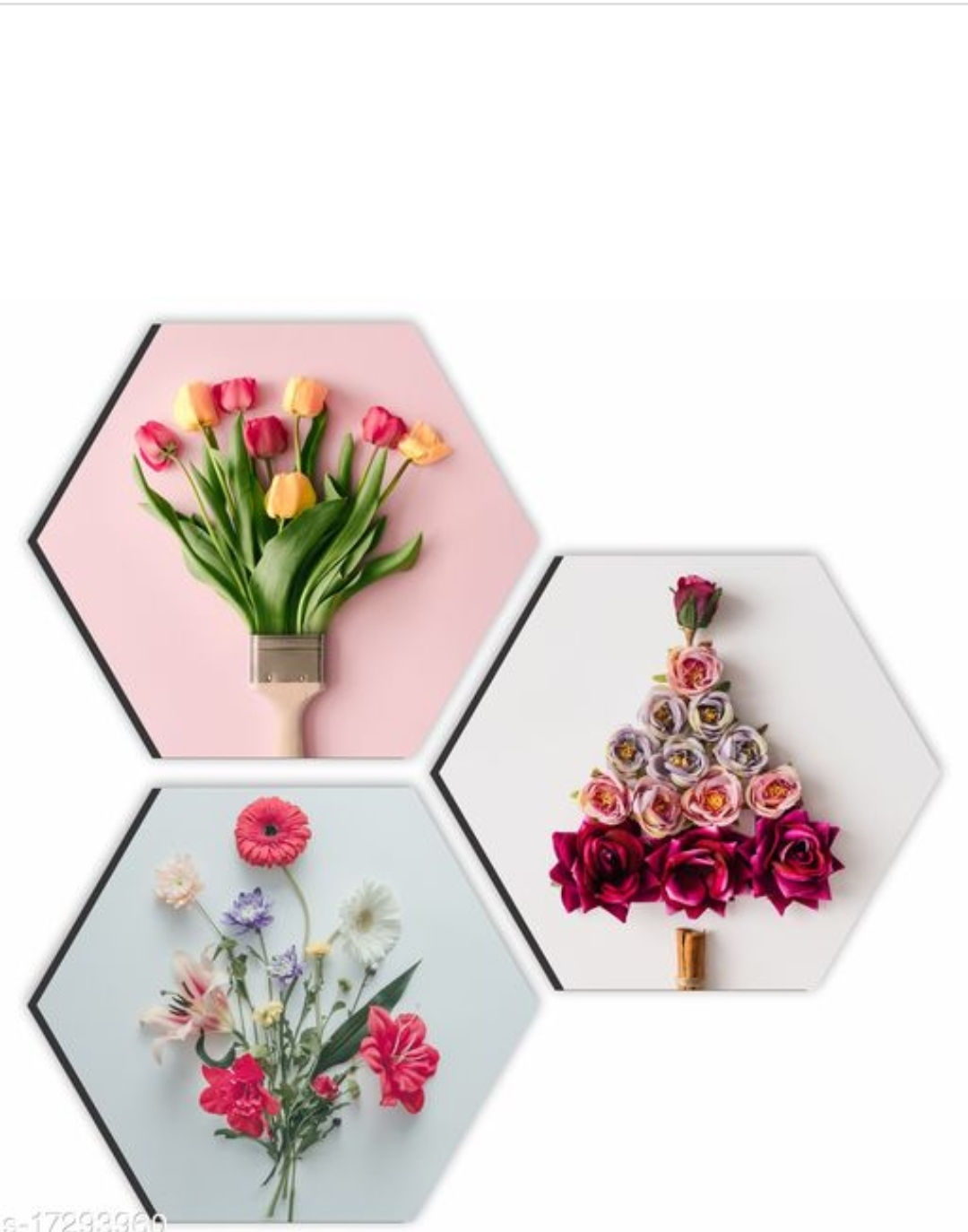 SAF Preety Flower and Leaf in Cone Pot 3 Piece UV Textured Multi-Effect