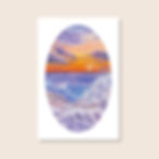 "Soft Magic" magical purple orange sunset waves crashing 4x6 fine art print, archival, high quality, original painting