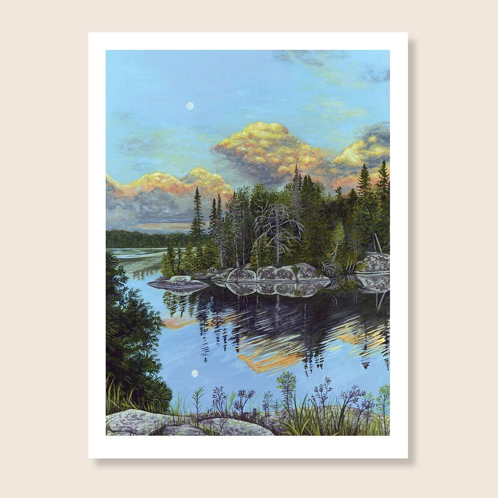 Thumbnail: “Blueberry Island” medium giftable 9x12 fine art print, archival, high-quality, bwca, boundary waters painting by zoe mae art