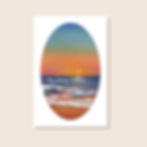 blue and orange seascape ocean coastal wall art painting 4x6 fine art archival print, high quality, by zoe mae art